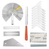 Kuylive Guitar Luthier Tools Includes Guitar Fret File, Fret Rocker, Fingerboard Guards Protectors, Guitar Radius Gauge, String Action Ruler, 32 Blades Feeler Gauge and Grinding Stone
