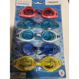 Unbranded Goggles For Pool, Beaches, Lakes 5 PK For Youth, Assorted Colors,