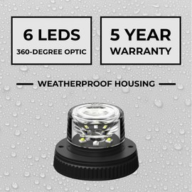 SpeedTech Lights Flare 360° 6 LED 18 W Strobe Light – Push Bulb Hideaway Hazard Beacon for Police, Construction, Service, Plow & Emergency Vehicles (Amber/Clear Alternating)