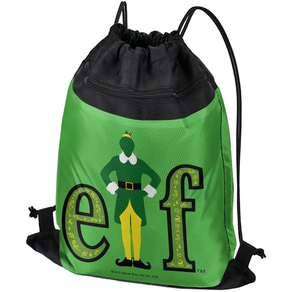 LOGOVISION Elf Movie Logo Drawstring Backpack Sports Bag Sackpack 17"
