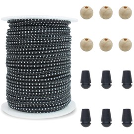 ZHFMLY 2.5mm Thick Elastic Cord for Sewing 90ft Black & White Bungee Shock Kayak Tie Down Straps Tent Elastic Cord Replacement Heavy Stretchy Rope for Crafts-Pants-Clothing-Outdoor Supplies