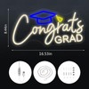 Congrats Grad Neon Sign with Graduation Cap, Warm White Grad