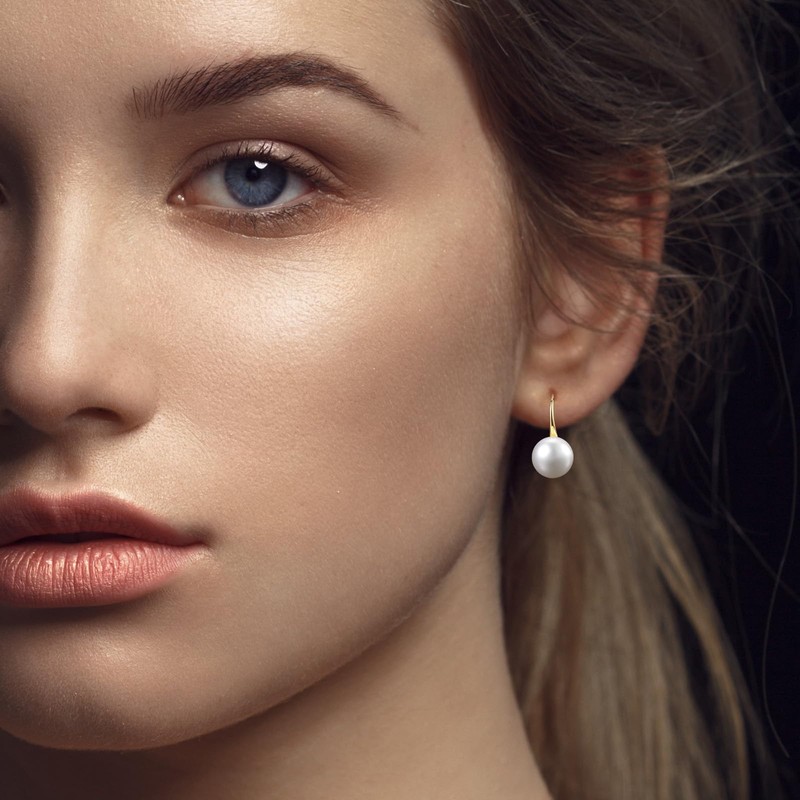 Pearl Earrings for Women, 925 Sterling Silver AAAA Cultured Freshwater