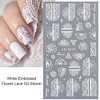 LANODO 4 Pcs Nail Stickers 5D Flower Black and White