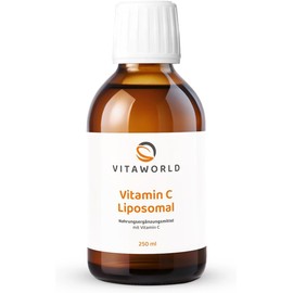 Vitaworld Liposomal Vitamin C 1000 mg, Natural Orange Flavour, Maximum Bioavailability to Support the Immune System, Liquid, 250 ml