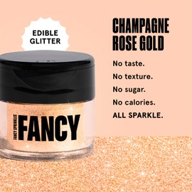Fancy Sprinkles V-Day Champagne Rose Gold Premium Edible Glitter, 100% Edible Glitter for Sparkling Food & Drinks No Taste or Texture (4gm)