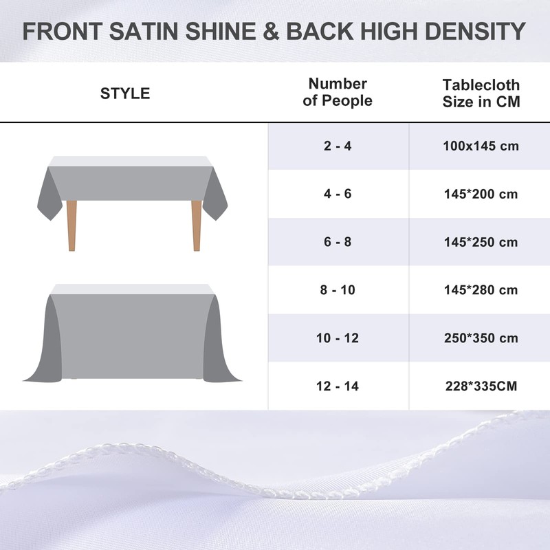HEMEIREN White Tablecloth 100 x 145 cm (39 x 57