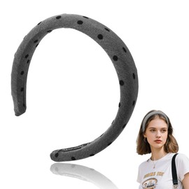 Elegant Polka Dot Headband for Girls Preppy Accessories for School Casual Headband for Women Modern Vintage Hair Accessories Thick Padded Headbands for Women Long Short Hair Vintage Polka Dots Outfits