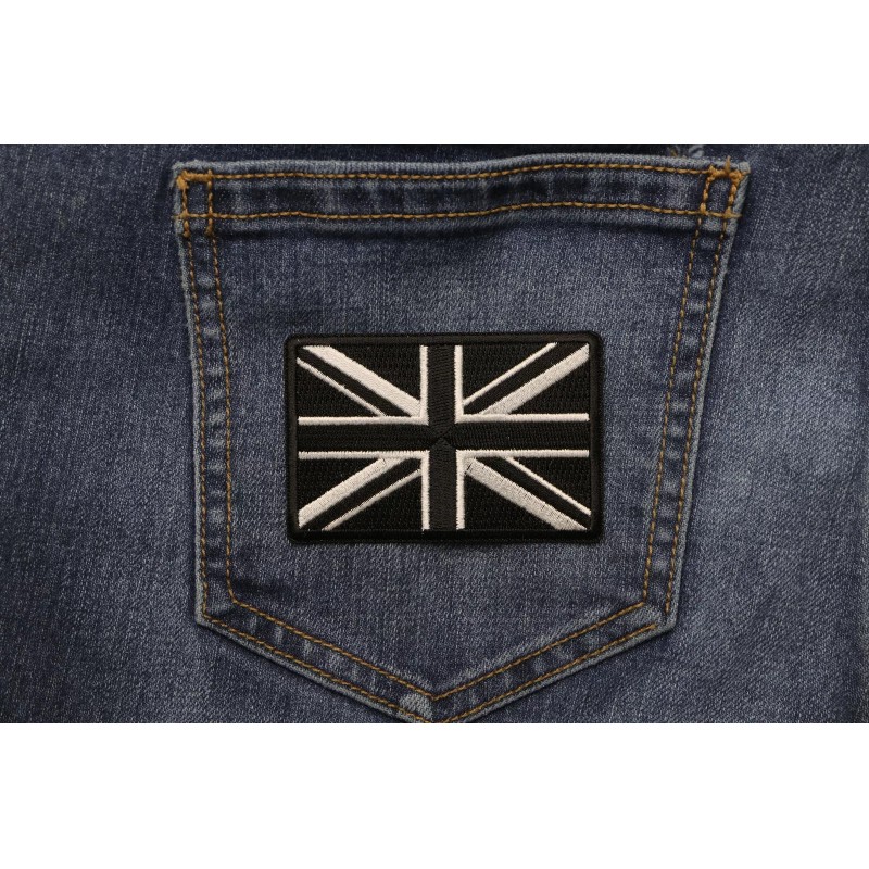 Ivamis Black and White UK Flag Patch- 3x2 inch -