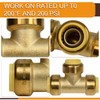 3/4 Push-Fit Plumbing Fittings Tee,Fit For Copper, PEX, CPVC Pipe(Pack