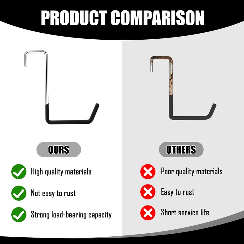 Encuryna Pack of 4 Robust Rafter Hooks, 19 cm, S-Garage
