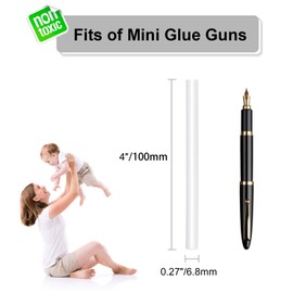 Mini Hot Glue Gun Sticks 4 in. 0.27 in. Dia 400 Pack All Purpose Hot Melt Glue Sticks for Most Hot Melt Glue Gun Clear Hot Glue Adhesive Almost for All Materials for Kids Adults DIY Sealing Repairing
