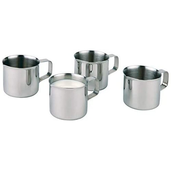 4 milk/cream jugs each Ø 3,6 cm, height 3,5 cm stainless steel