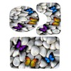 3pcs Toilet Seat Mat Set 10MM Sponge Butterfly Pebble Pattern