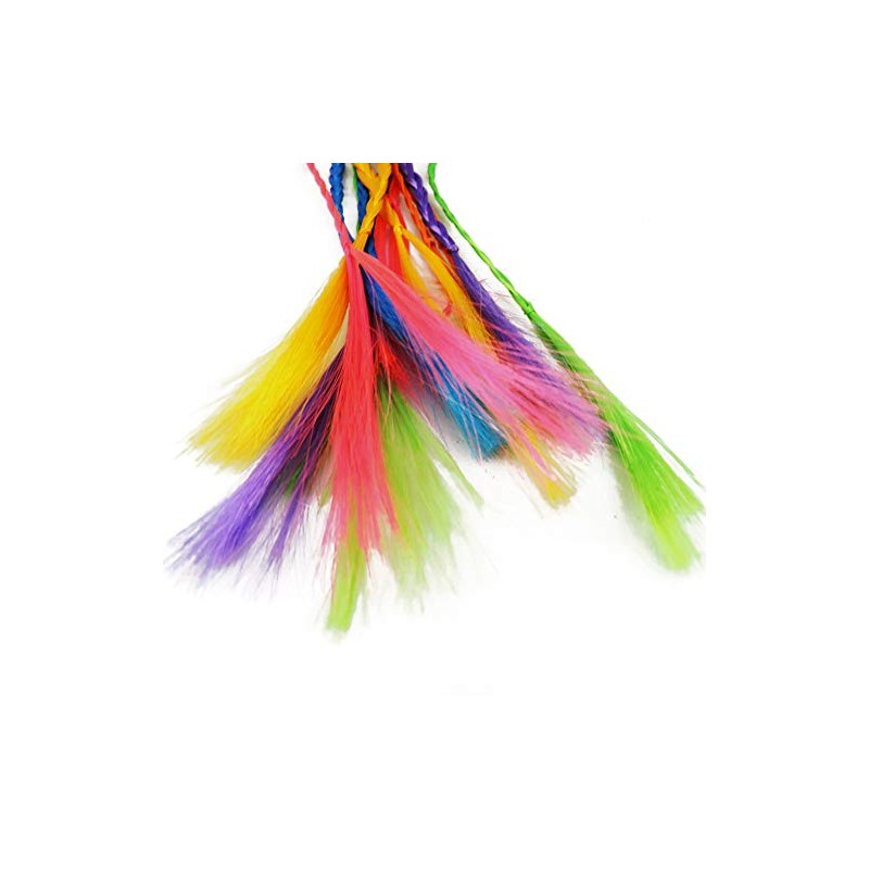 12 Bright Neon Braid 10" Funky Colors Hair Extension Clips