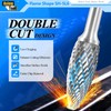 SH-5L6 Tungsten Carbide Burr Rotary Lengthened File Flame Shape Double