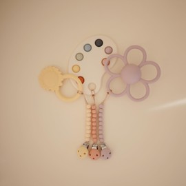 mushie 100% Silicone Baby Pacifier Clip BPA Free | Hera (Powder Pink)