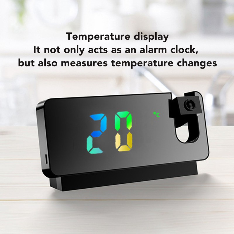 Digital Alarm Clock Temperature Display Calendar Snooze Mute Voice Activated