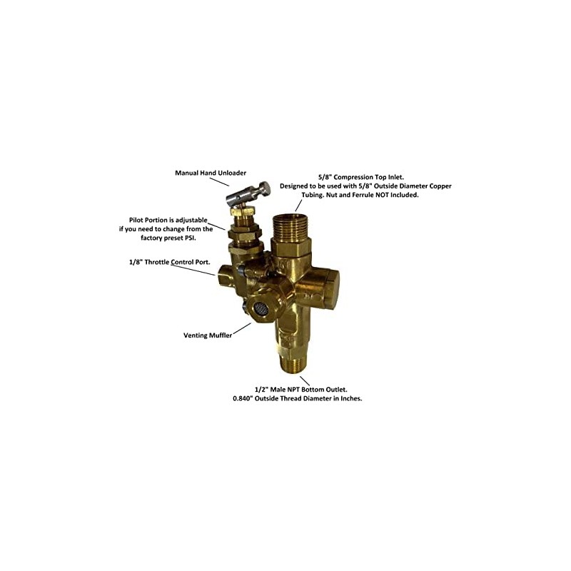 5/8" Compression All in One Pilot Unloader Check Valve with