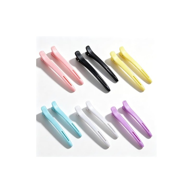 Pinzas de Cocodrilo para el Cabello Profesionales Antideslizantes, 12 Piezas