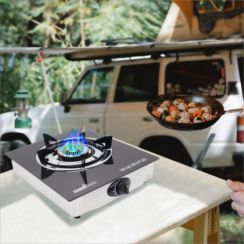 RegiisCook 1 Burner Propane Gas Cooktop,Camping Portable LPG Gas Stove,