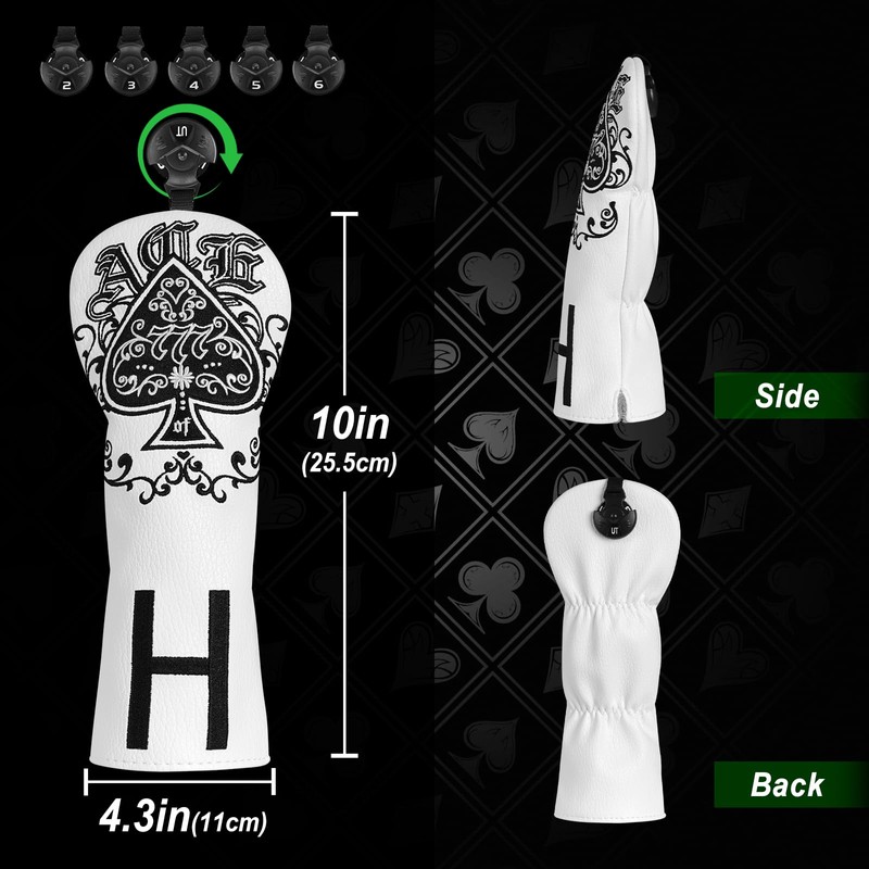 Golf Club Head covers Hybrid Utility Rescue with Interchangeable Number