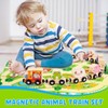 KMTJT Wooden Farm Train Set - 12 Animals Train with