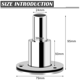 HOIIME 24MM Thru Hull Exhaust Skin Fitting, Stainless Steel Marine Exhaust Fitting Tube Pipe Marine Hardware Accessories for Diesel Heater Truck (Straight)