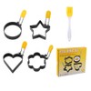 fyetemon Set of 4 Non-Stick Egg Molds 4 Shapes (Round,