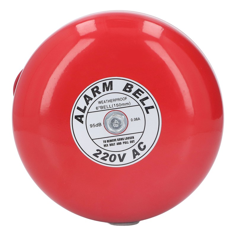 Fire Alarm Bell Electric Metal Round 6in 95db 220V Accessory