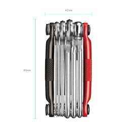 Crank Brothers Multi-10 Portable Bicycle Tool, 10 Functions, Black/Red, 3.5 inches (89 mm)