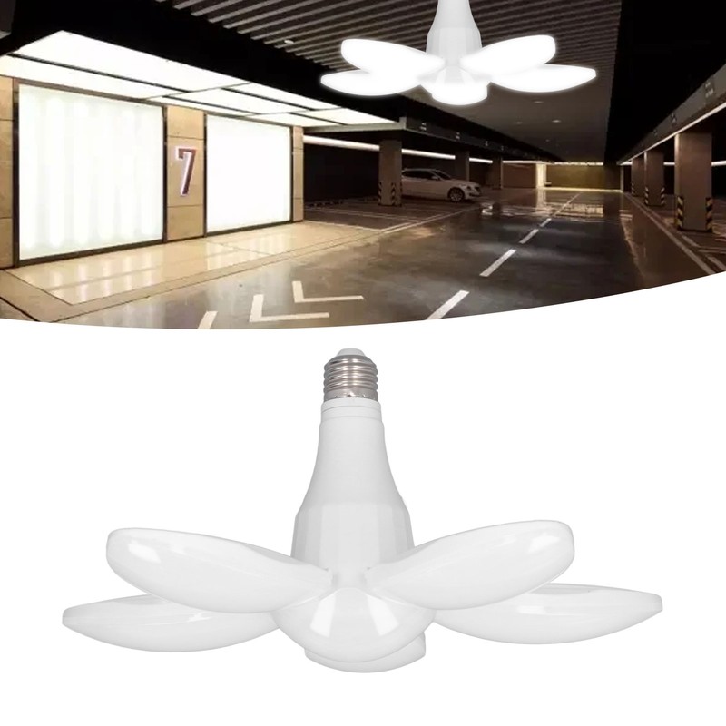 LED Garage Light E27 E26 5 Leaf Foldable 5100LM 60W