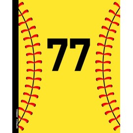 Softball Journal #77: College Ruled Composition Notebook | 110 Pages | Yellow