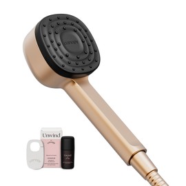 Canopy Handheld Filtered Shower Head & Scalp Massager - High Pressure Shower Head Filter for Hard Water - Shower Filter To Remove Impurities for Healthier Scalp, Skin & Hair - Hair Growth - Brass