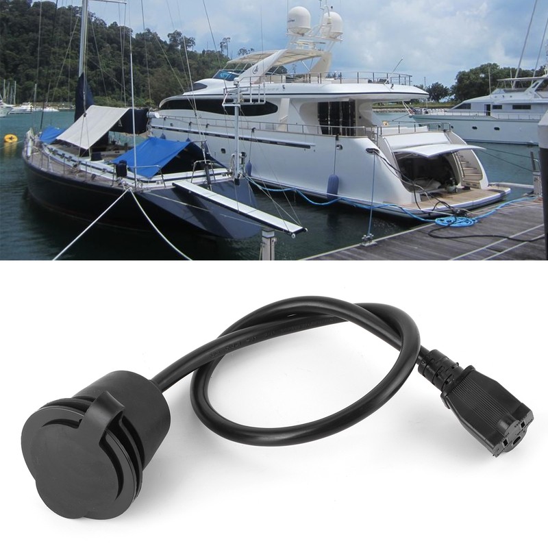 15A Power Inlet Port Plug with Integrated 20in Extension Cord