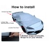carpart2021 For Corvette C8 2020-2025 Half Car Cover Satin Stretch