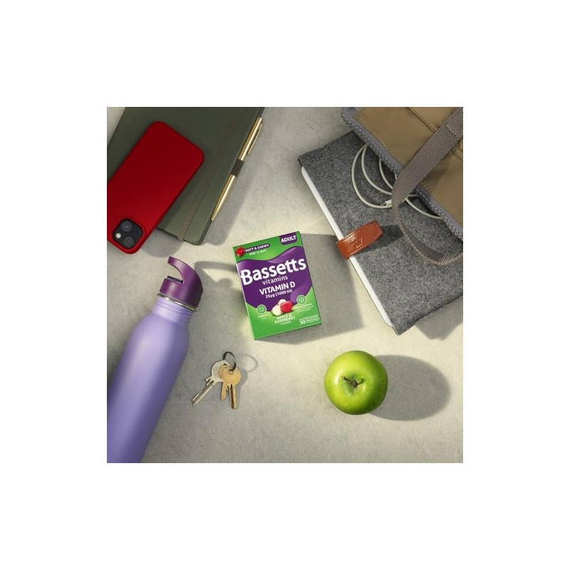 Bassetts Adult Vitamin D 25µg (1000 IU) Apple & Raspberry