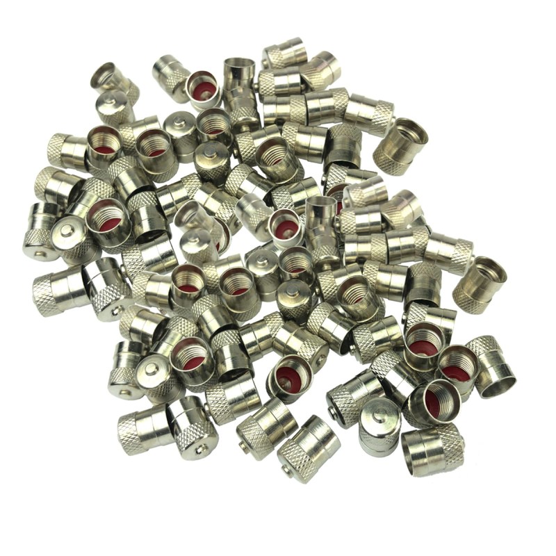 Haltec Pack of 100 Metal Dome Type Valve Caps with