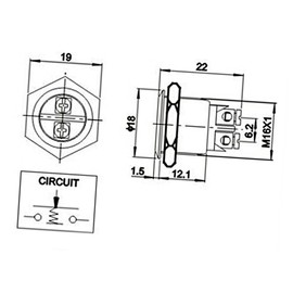 BUGUUYO 16mm Momentary Horn Metal Push Button Stainless Steel for Doorbell Boat Car