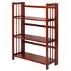 Casual Home 3-Shelf 27.5" Wide Folding Stackable Bookcase, Mahogany (New)