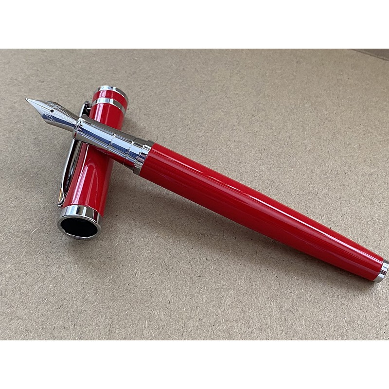 Rhapsody Luxury 3035 Executive Steel Fountain Pen in RED Ink