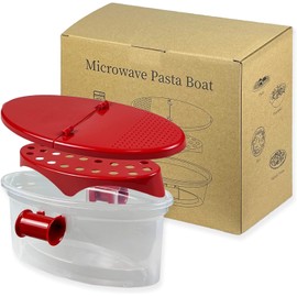 Microwave Pasta Boat with Strainer Pasta Cooker for Pasta, Rice, Vegetables, Chicken