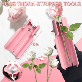 Rose Thorn Stripper Tool Set, Flower Thorn Remover, Rose dethorner Tool, for Home Wedding Florist（Pink 10 Pcs）