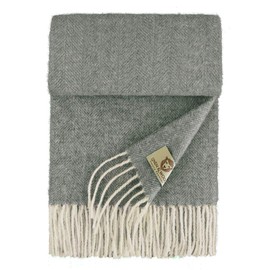 Linen & Cotton Classico Unisex 100% Merino Wool Scarf with Herringbone Pattern