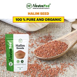 NeutraVed Halim Seeds 350g | Aliv for Eating Superfood & Hair Growth | Asaliya | Garden Cress | Haleem Seeds | Immunity Booster - 350g
