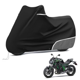Motorcycle Cover for Kawasaki Z650, Z900, Z Series Motorcycle Cover, Winterproof, Waterproof, Tear-Resistant & Robust Motorcycle Tarpaulin, Outdoor Grey
