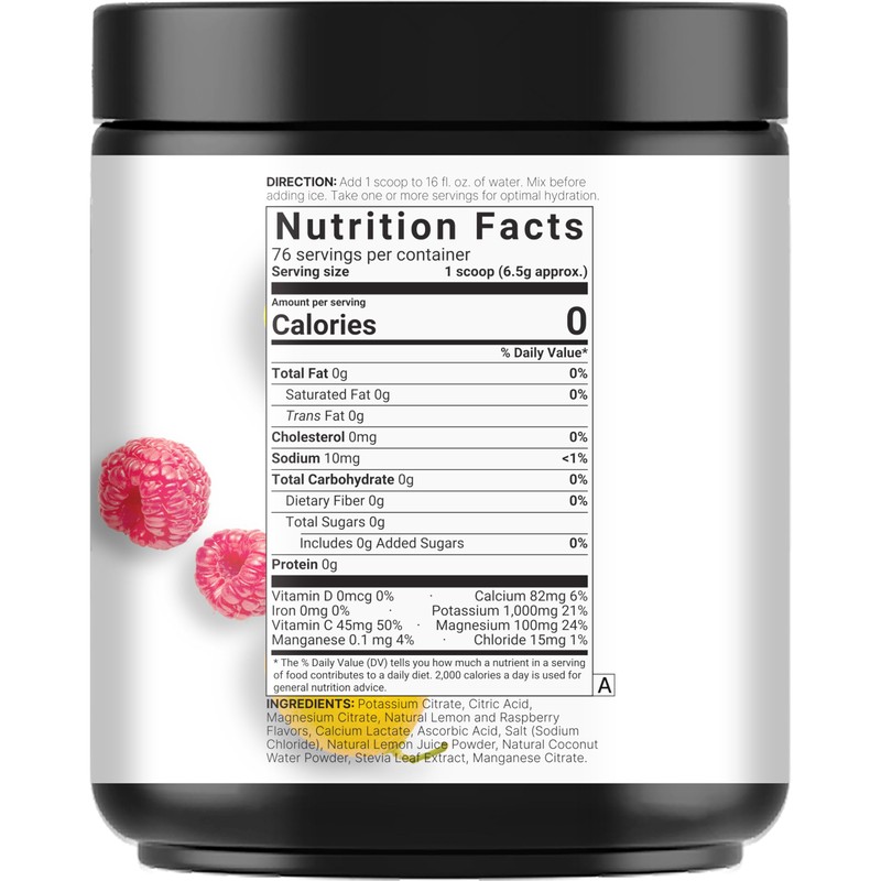 Naturebell Electrolytes Powder No Sugar, 500g (76 Servings) | Keto