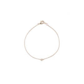 Honeycat Crystal Micro Pave Mini Heart Bracelet in 18k Rose Gold Plate | Minimalist, Delicate Jewelry (Rose Gold)