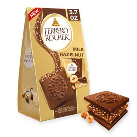 Ferrero Rocher Premium Hazelnut Milk chocolate squares, Valentine's Day Chocolate Gifts, ​10 Pieces, 3.7 oz