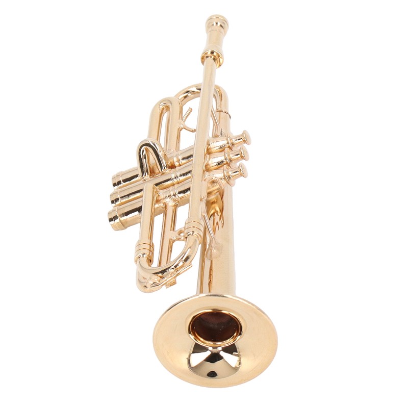 Trumpet Model Ornaments Exquisite Brass Miniature Instrument Desktop Decoration Gold